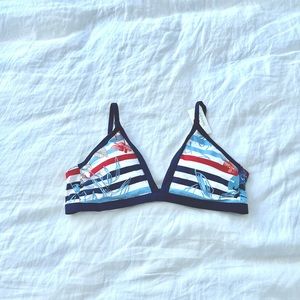 NWT Helen Jon Banded bralette-corona del mar  swim top size L